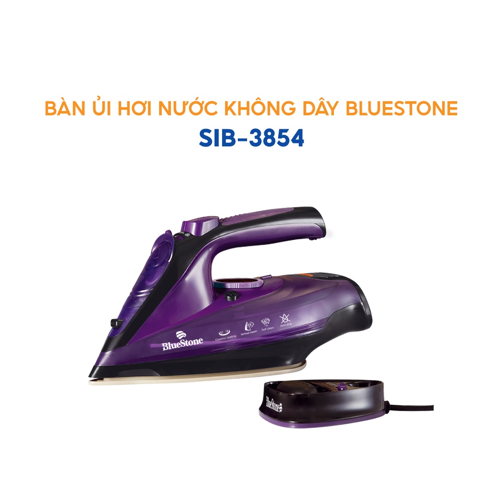 [Mã ELBLUEWL5 giảm 10% đơn 500K] Bàn Ủi Hơi Nước không dây BlueStone SIB-3854