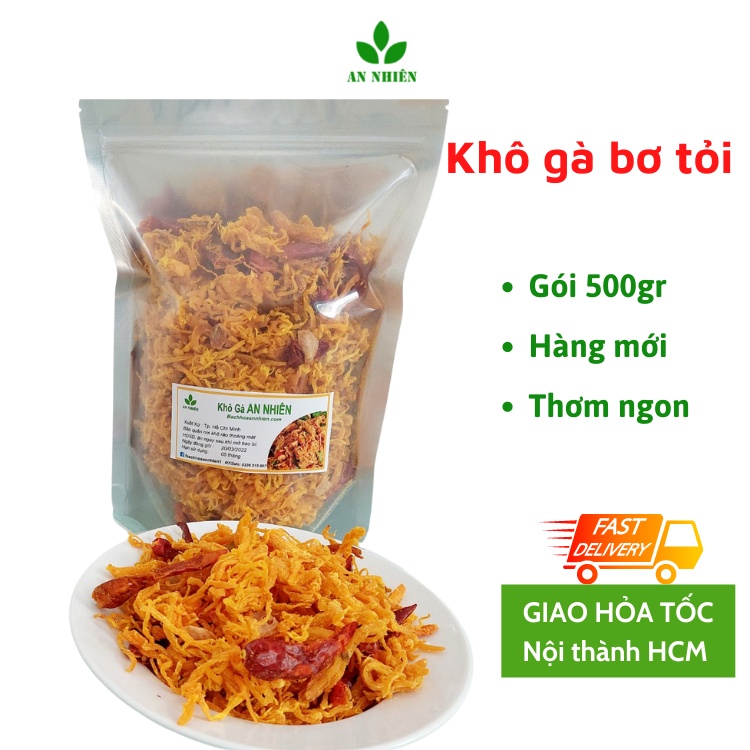 Khô gà bơ tỏi 500gr đồ ăn vặt An Nhiên