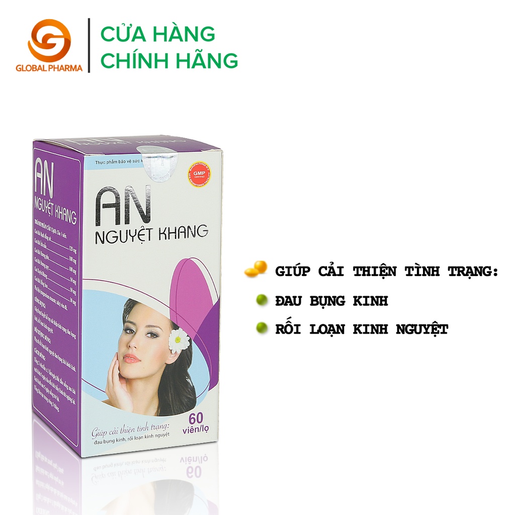 An nguyệt khang AnChau cải thiện tình trạng đau bụng kinh rối loạn kinh nguyệt 60 viên nang - Global Pharma