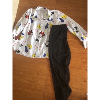 SET ÁO SƠMI MICKEY QUẦN LEGGING