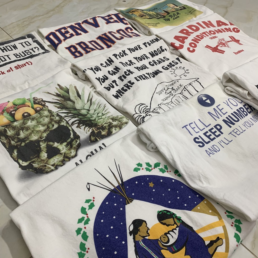 ÁO THUN MỸ UNISEX 2HAND HIỆU & SIÊU PHẨM hình to , Thun Mỹ Trắng Chất Lượng Loại 1