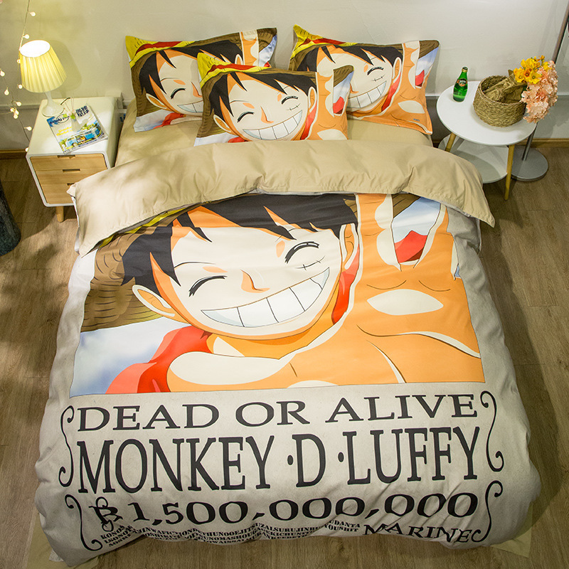 Bộ Drap giường 3 Trong 1 Họa Tiết ONE PIECE Độc Đáo