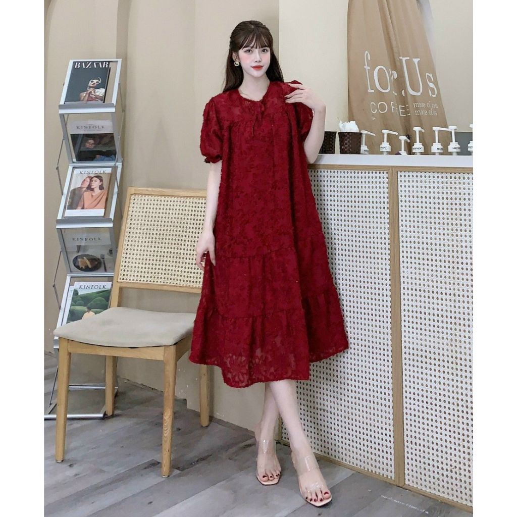 Đầm Bầu Váy Bầu Thiết Kế Dáng Xuông Vải Lông Cao Cấp Đi Chơi Dự Tiệc Sang Trọng M605 Mom and Baby