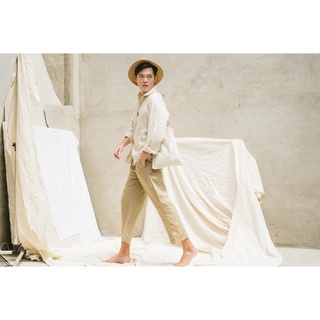 Rustea áo sơ mi cổ đứng vải linen