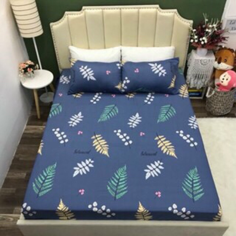Ga gối cotton 100% dày mát, ga chun bọc đệm cotton đủ size nệm 1m 1m2 1m6 1m8 2m2