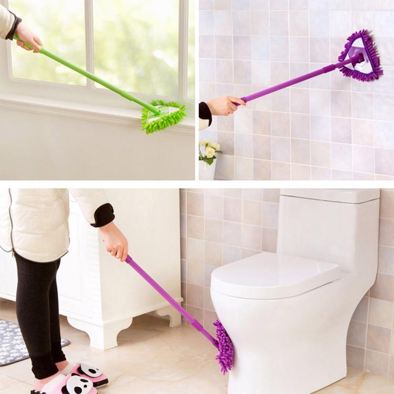 Bộ Cây Lau Nhà Mini 3 Màu Hình Tam Giác Có Thể Thu Gọn Cho Phòng Tắm Nhà Cửa