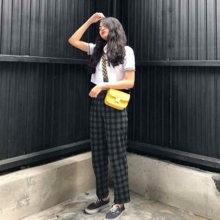 Quần ngố PLAID PANTS caro Xám Đen
