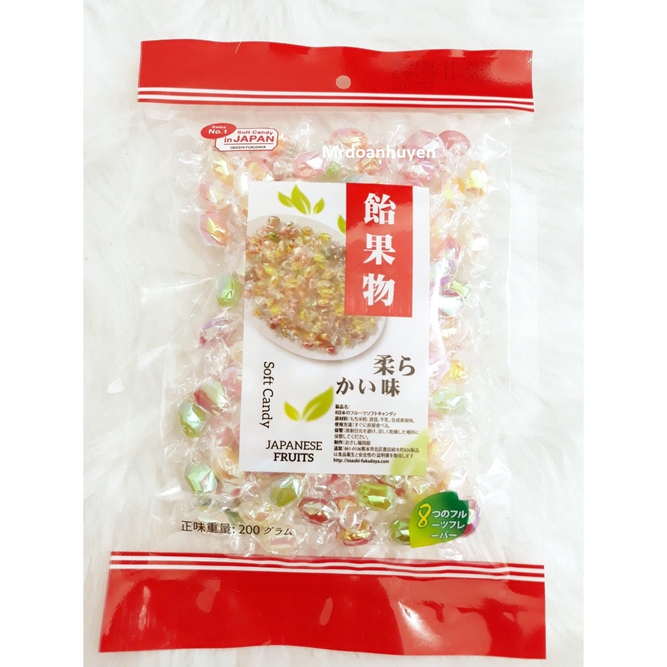 KẸO MỀM KIM CƯƠNG NHÂN TRÁI CÂY 8 VỊ NHẬT BẢN GÓI 200G 300G