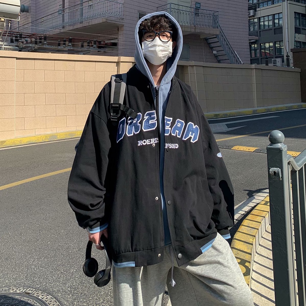 Áo khoác giả hai lớp có mũ trùm đầu phong cách Hàn Quốc dành cho nam