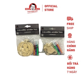 Tag gỗ có dây treo kèm bút viết halloween uncle bills uh01670