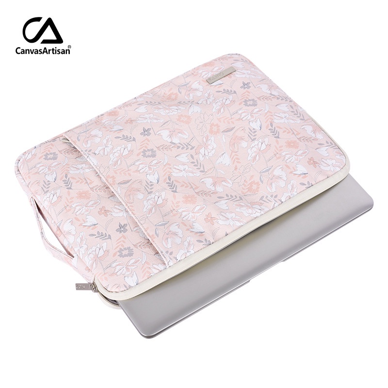 CanvasArtisan Túi da đựng laptop có ngăn trước chống thấm nước in họa tiết hoa cho Matebook Air Pro 11/12/13/14/15 Inch
