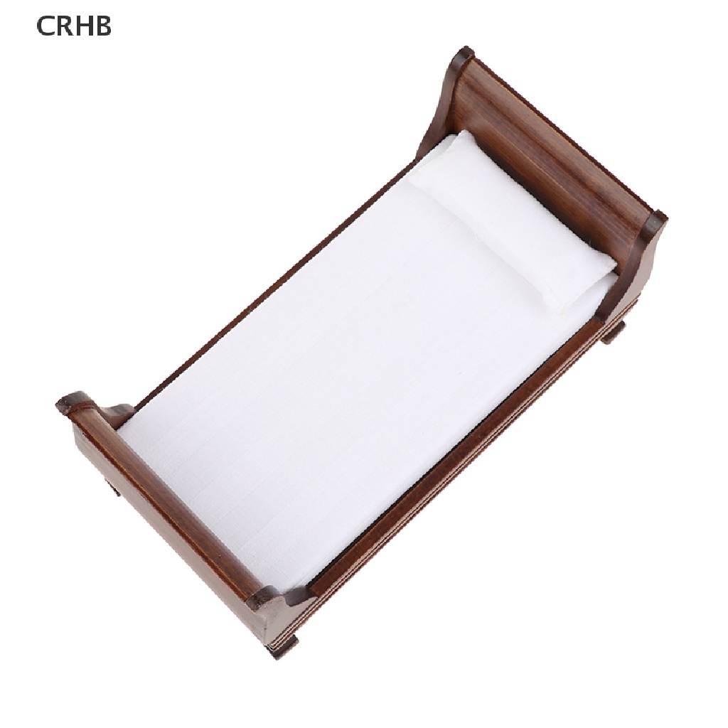 Giường Ngủ Gỗ Trang Trí Nhà Búp Bê Tỉ Lệ 1: 12 Mới