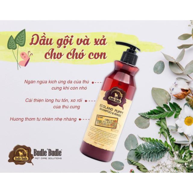 Dầu gội (sữa tắm) và xả chó lông trắng Budle'Budle 500ml5