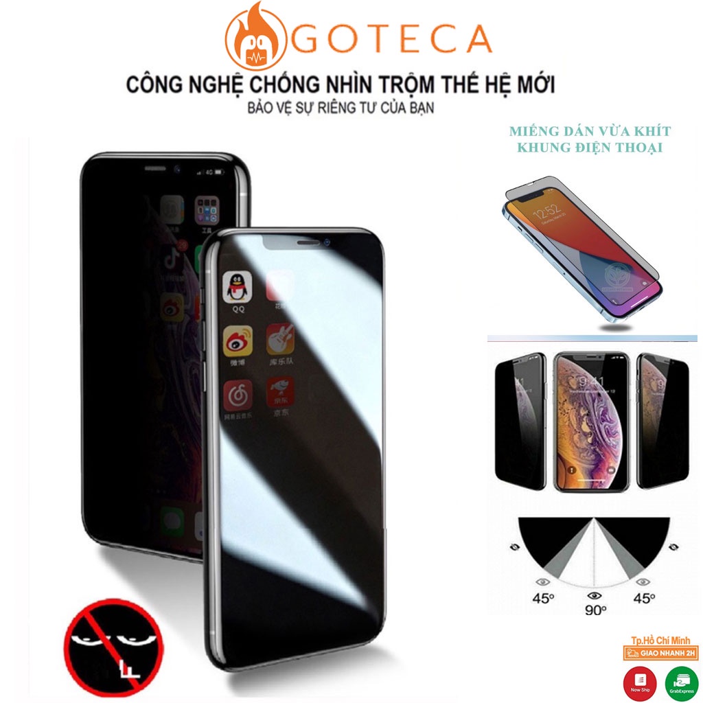 Kính cường lực chống nhìn trộm iphone 15 pro max 14 pro max Xsmax Xs Xr 11Promax 11 Pro 7 8Plus iP12 pro max 13 pro max
