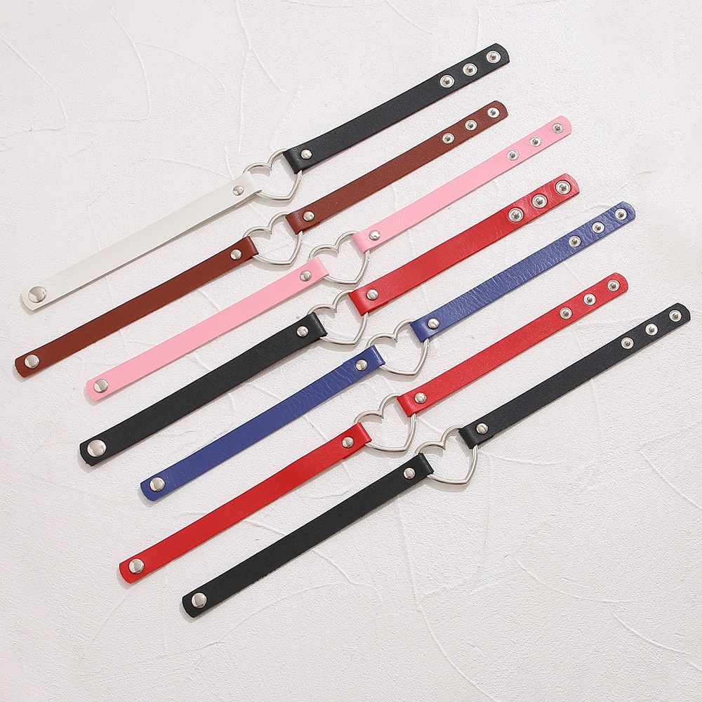 Vòng Cổ Choker Da PU Mặt Trái Tim Nhiều Màu Sắc Phong Cách Punk 2022 Cho Nữ