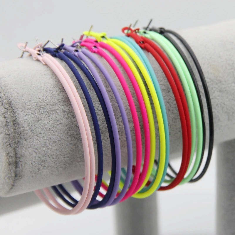 Bộ 6 đôi khuyên tai tròn nhiều màu sắc phong cách Hàn Quốc xinh xắn đơn giản dành cho nữ