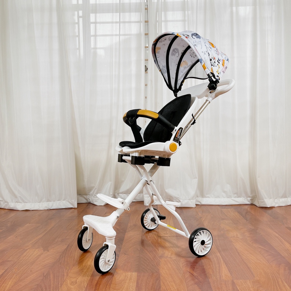 Xe đẩy gấp gọn cho bé ngả ngồi 3 chế độ có đảo chiều M8 - Mẫu Con Vật