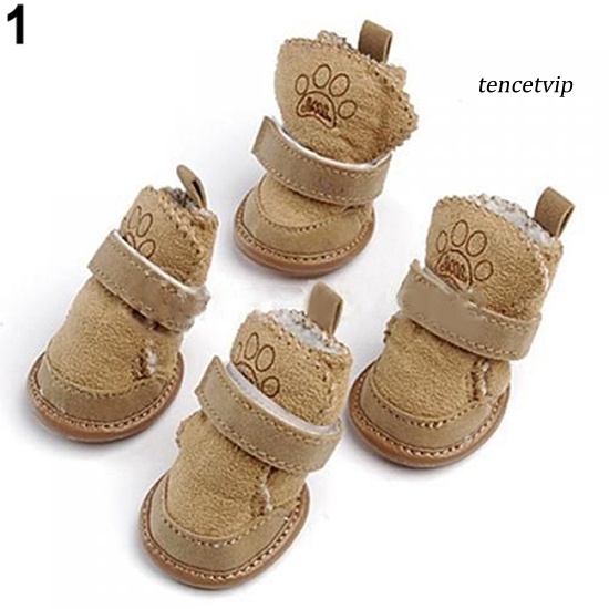 Giày Bốt Đi Tuyết Vải Lông Cừu Giữ Ấm Thoải Mái Chống Trượt Cho Cún Cưng