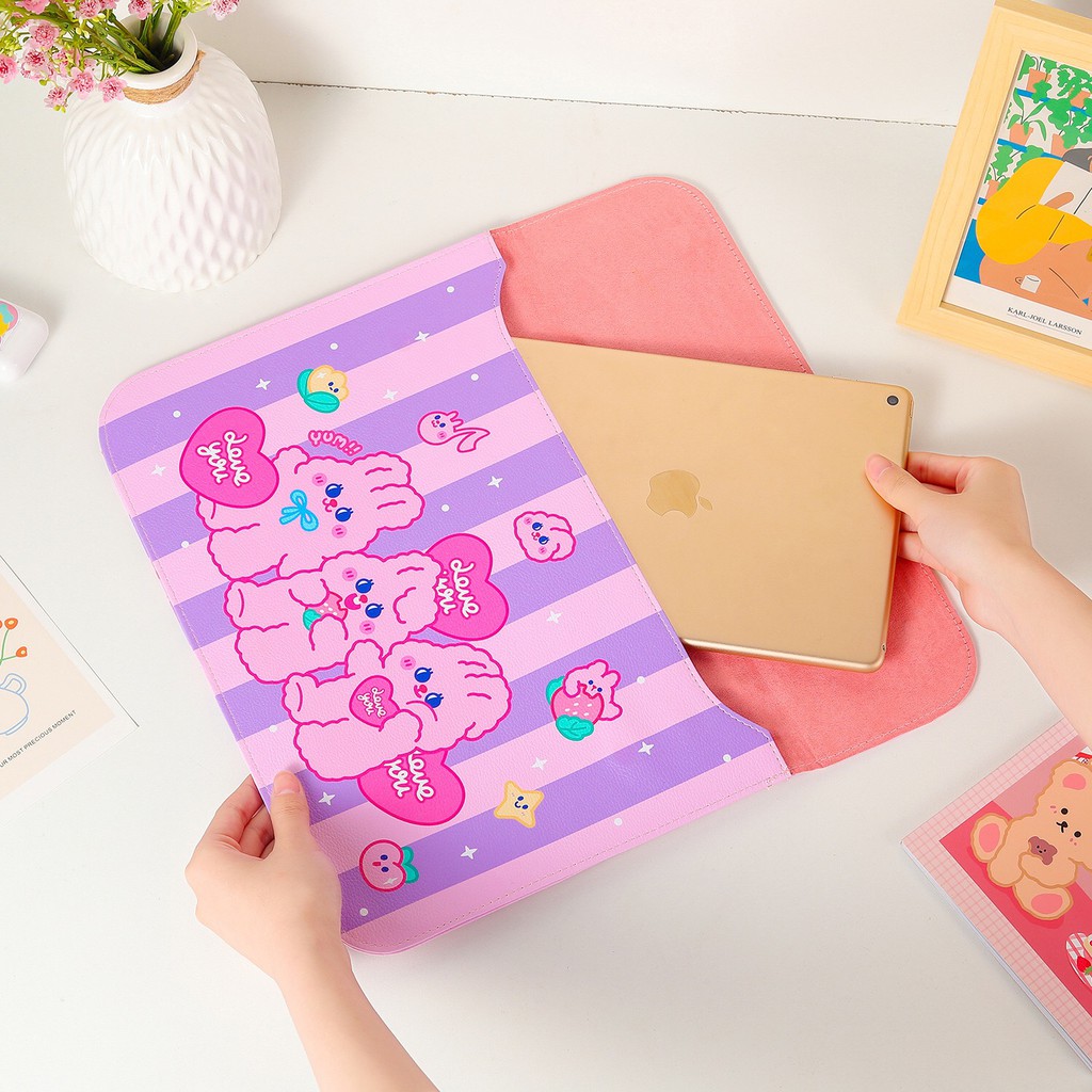túi đựng máy tính xách tay hình gấu thời trang Hàn Quốc cho ipad 13 12.9 13.3 | BigBuy360 - bigbuy360.vn