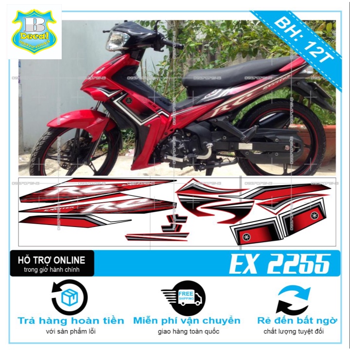 TEM RỜI EX 2010 RC ĐỎ ĐEN 2255