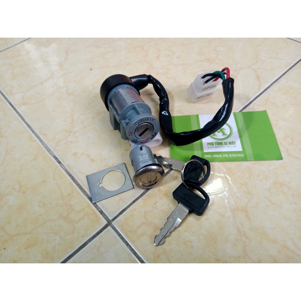 Bộ ổ khoá trước sau wave nhỏ cao cấp chìa dẹp