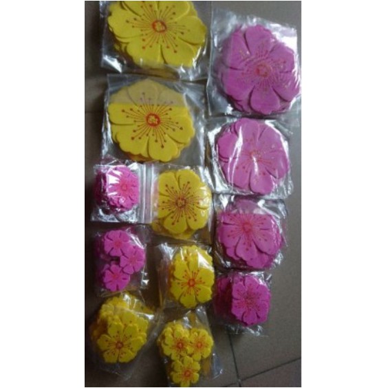Bộ hoa mai, hoa đào xốp trang trí