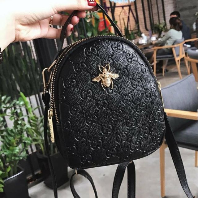 Balo mini đeo chéo 2 kiểu 3 ngăn da mềm