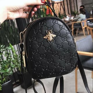 Balo mini đeo chéo 2 kiểu 3 ngăn da mềm