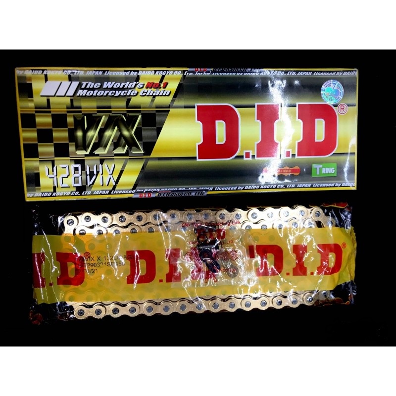 Sên DID 428VIX Vàng 132 mắt có phốt cao su chính hãng.