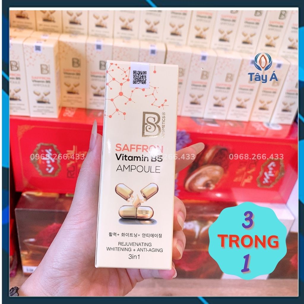 Serum B5 Saffron - Tinh Chất Nhụy Hoa Nghệ Tây 3 Trong 1 giúp: Tái Tạo Làn Da, Dưỡng Trắng + Chống Lão Hóa