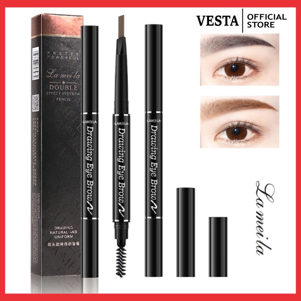 Bút Kẻ Lông Mày 2 Đầu Double Effect Không Thấm Nước Lameila Neity LCKM1 | BigBuy360 - bigbuy360.vn