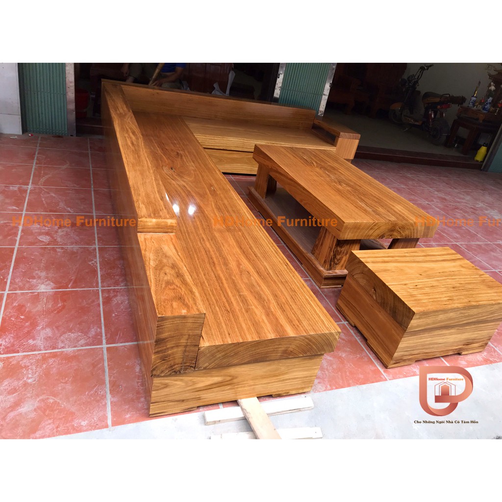 Bộ sofa nguyên khối gỗ Hương
