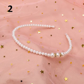 Băng đô cài tóc ngọc trai 3 hạt trơn