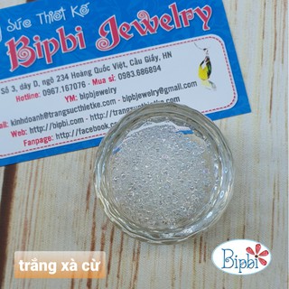 1000 hạt cườm màu trắng xà cừ 2mm