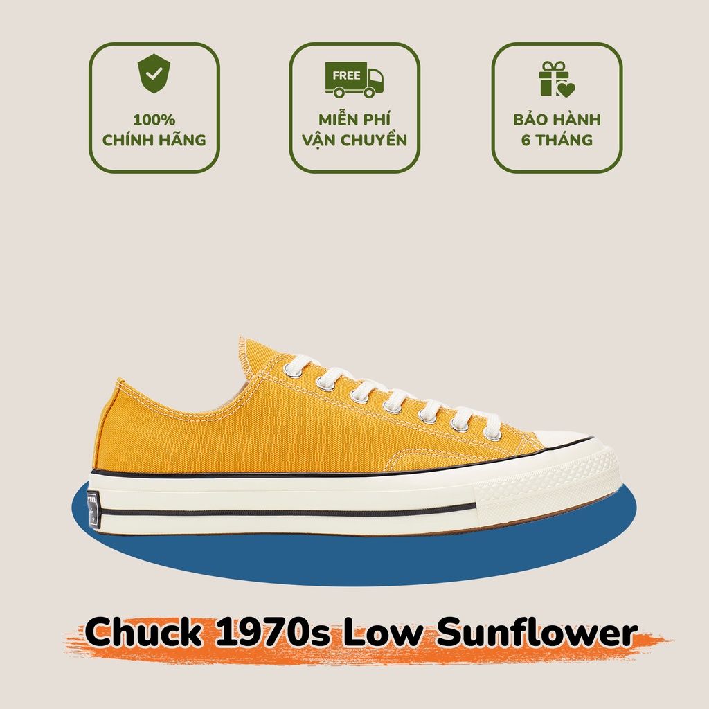 [ CHÍNH HÃNG ] giày sneaker CHUCK 70S low sunflower CH