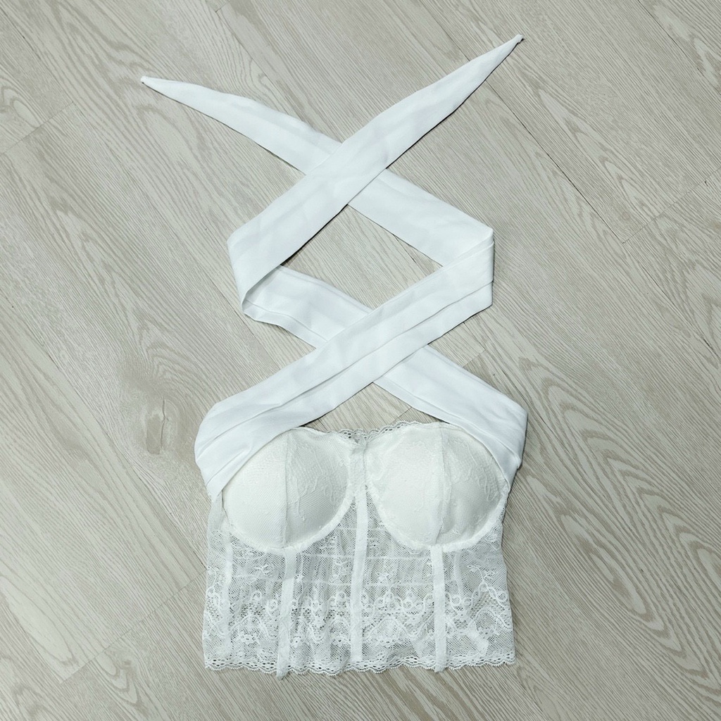 Áo bra ren hở lưng cúp ngực chéo cổ cột dây mã mới có mút lót sexy TU201