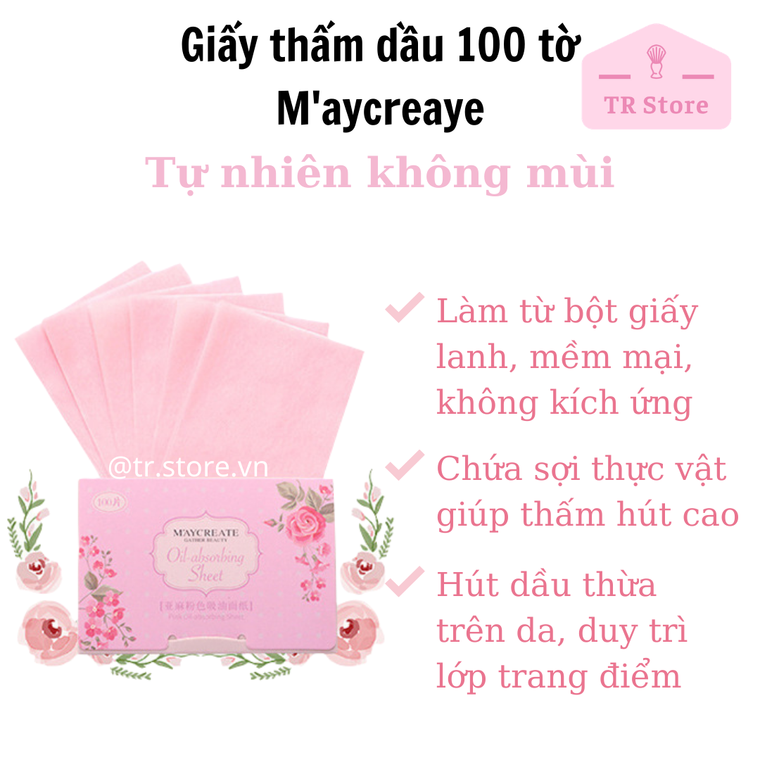 Giấy thấm dầu 100 tờ Maycreate | BigBuy360 - bigbuy360.vn