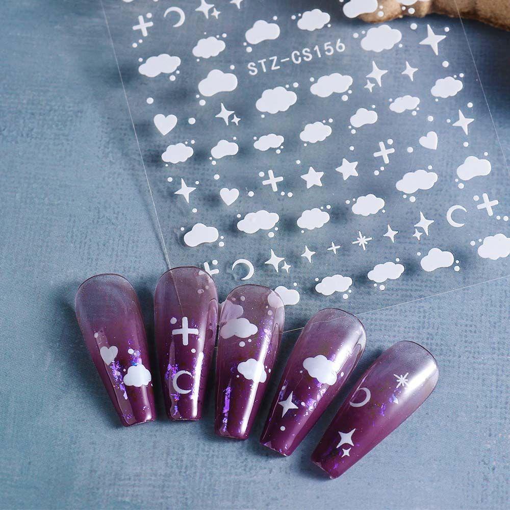 Miếng Dán Trang Trí Móng Tay Tự Dính Hình Mặt Trăng / Chữ Trung Quốc