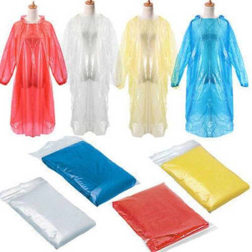 MIOSHOP 1/5PCS Unisex Rain Coat Hiking Disposable Poncho Protective Suit Waterproof Household Outdoor Camping Emergency Rain Gear Rainwear