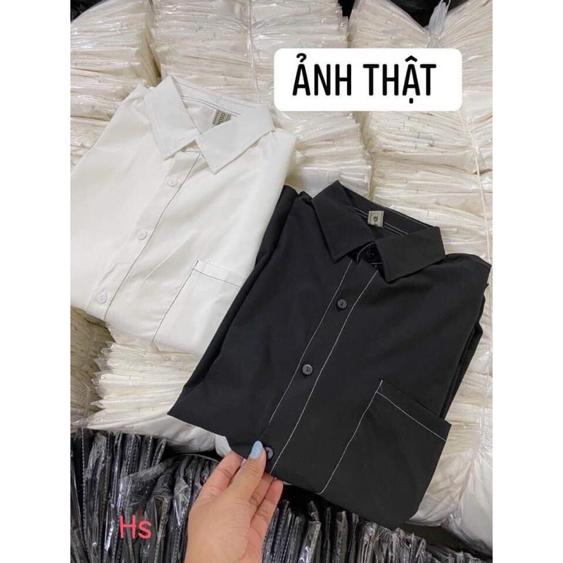 [Mã FAMARAL2 giảm 10K đơn 50K] Áo sơmi viền chỉ nổi HS53