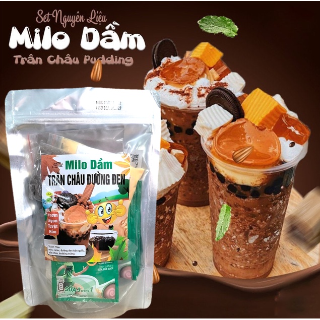 Set Milo Dầm Trân Châu Pudding Siêu Ngon