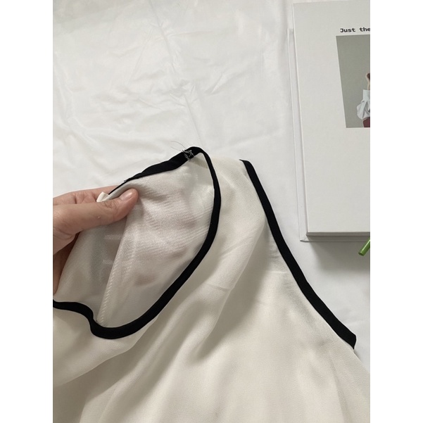 Set Áo Voan 2 Lớp Form Rộng + Quần Short Lưng Cao Màu Trắng