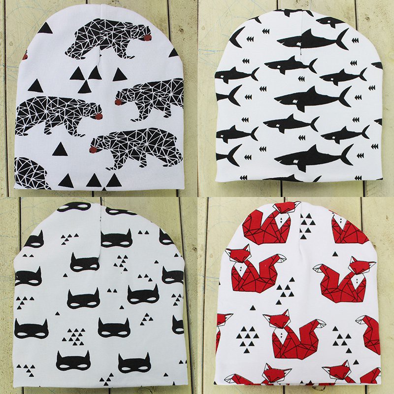 Nón cotton phối nhiều kiểu họa tiết đáng yêu cho bé từ 0-3 tuổi