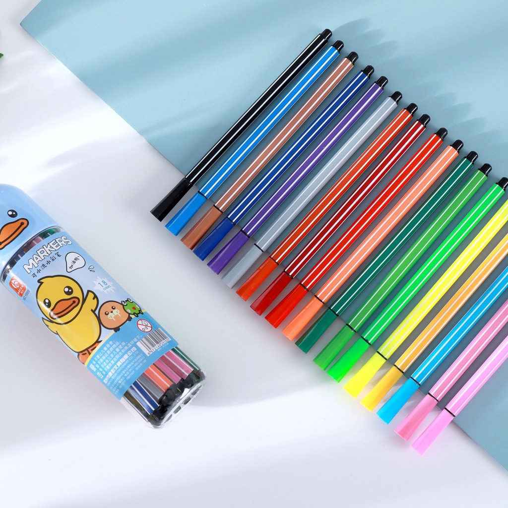 Bút lông màu, bút dạ hình chú vịt 24 cây cho bé sáng tạo