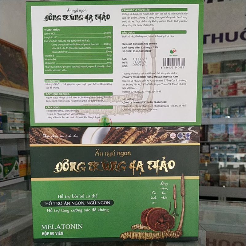 Ăn ngủ ngon Đông trùng Hạ Thảo viên uống bồi bổ cơ thể nâng cao đề kháng