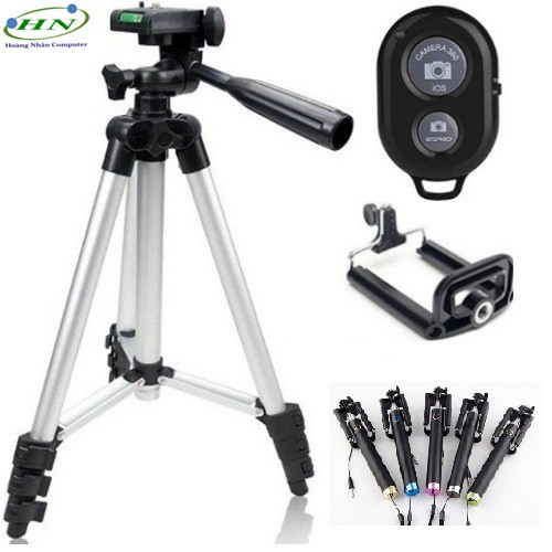 GẬY CHỤP HÌNH TRIPOD TF-3110 TẶNG KÈM KẸP ĐIỆN THOẠI + REMOTE VÀ GẬY TỰ SƯỚNG BLUETOOTH