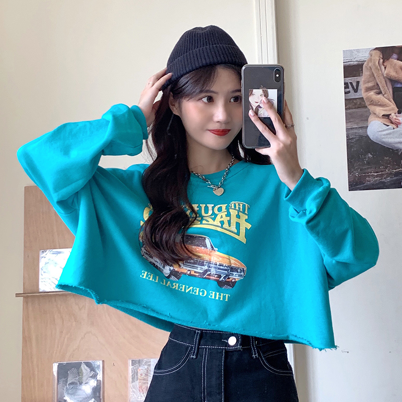 SUXI Áo Thun Ngắn Dáng Rộng Tay Dài Nhiều Màu Tùy Chọn Cho Bạn Nữ