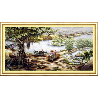Tranh thêu khúc hát thanh bình cỡ 205x106cm