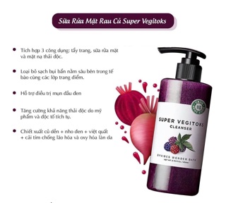 Sữa Rửa Mặt Rau Củ Super Vegitoks Cleanser