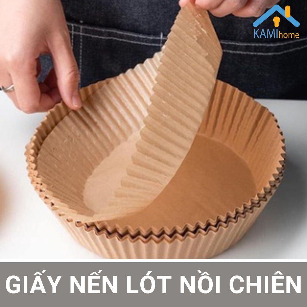 (Bộ 10) Khay giấy nến lót nồi chiên không dầu dạng Đĩa cỡ lớn 24cm KM 20100
